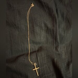 Elegant Gold over Sterling Silver Cross Pendant Necklace (18 inches)